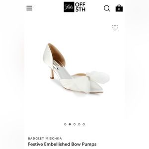 BADGLEY MISCHKA Festive Embellished Bow Pumps, size 8, worn once, like-new